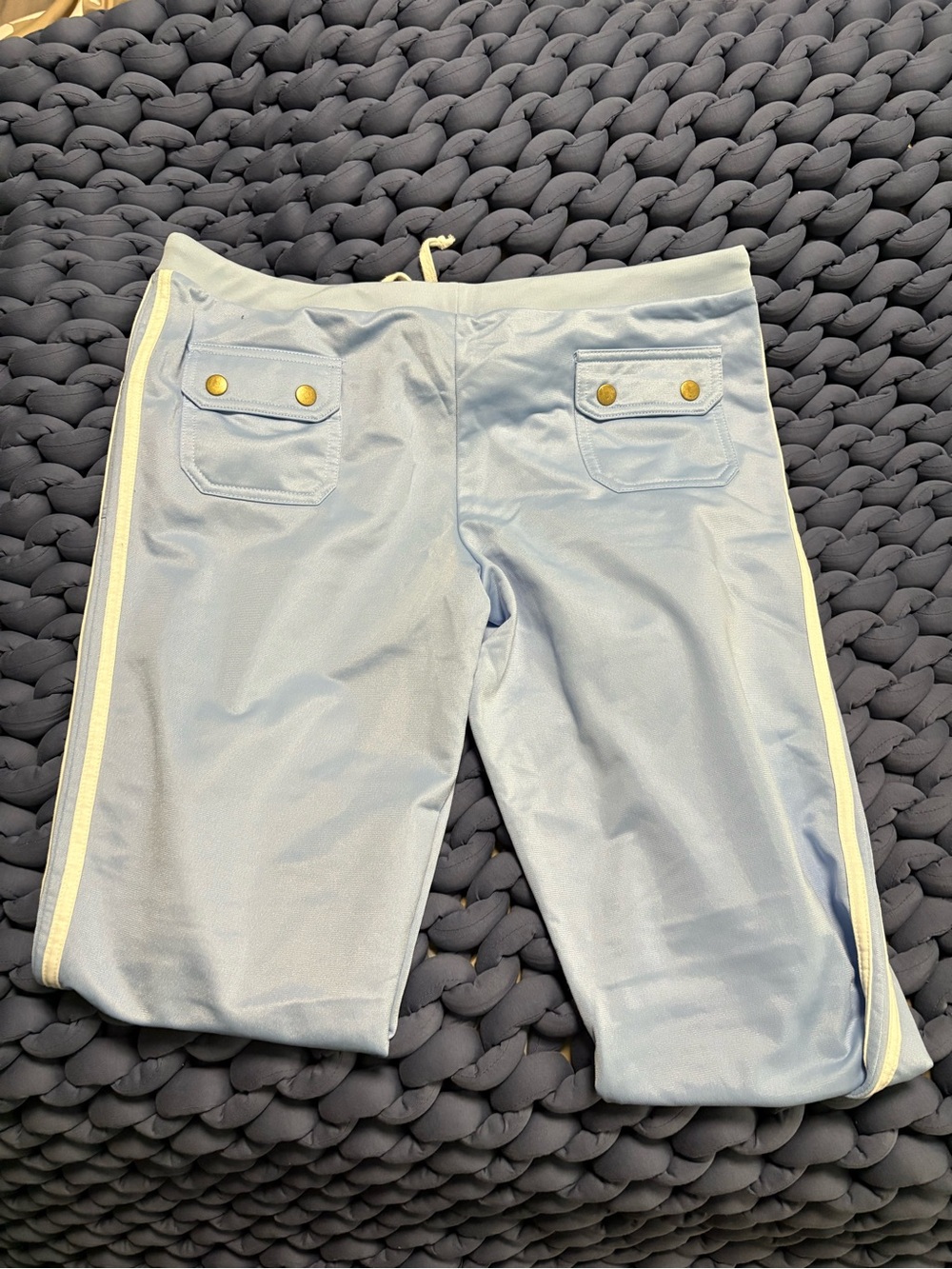 Woman’s Light Blue Athletic Pants with White Trim
